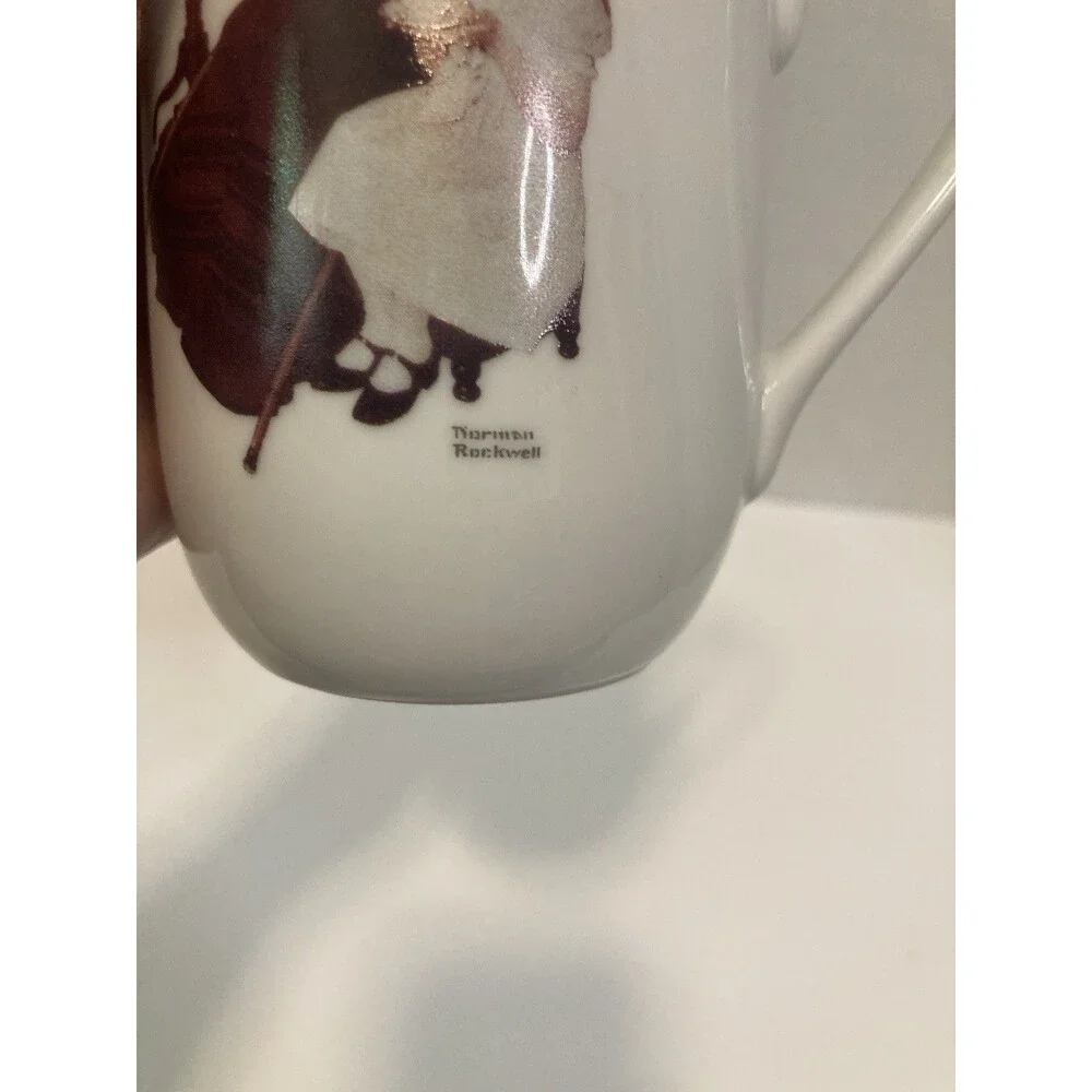 Norman Rockwell Coffee Cup Mug The Saturday Evening Post 1986 The Handkerchiefs